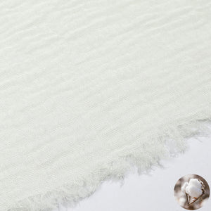 1097401 WAMSOFT Stylish Cotton-Linen Feel Lightweight Polyester Scarf  White