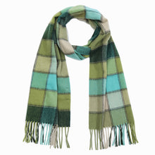 Load image into Gallery viewer, 1209005 WAMSOFT Ladies cashmere scarf ,100% Cashmere Winter Scarf, Women Soft Warm Scarf,Plaid,Green Checkered scarf
