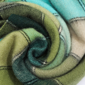 1209005 WAMSOFT Ladies cashmere scarf ,100% Cashmere Winter Scarf, Women Soft Warm Scarf,Plaid,Green Checkered scarf