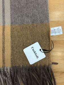2149-02 CashSoft 100% Wool Scarf,Long Plaid Chunky Thick Oversized Shawl