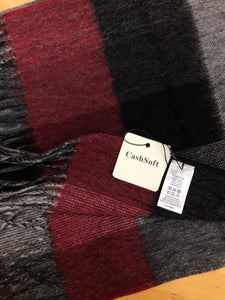1017314   CashSoft 100% Pure Wool Scarf, Thick Long Plaid Scarf Winter Tartan Scarves for Men Women