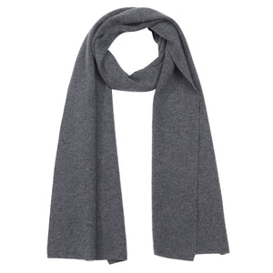 4440-02   WAMSOFT 100% Merino Wool Scarf, Unisex Basic Knit Scarf,Solid Color,Dark Grey