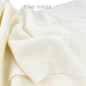 4440-03   WAMSOFT 100% Merino Wool Scarf, Unisex Basic Knit Scarf,Solid Color,White