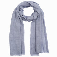 Load image into Gallery viewer, 920901 WAMSOFT Stylish Cotton-Linen Feel Lightweight Polyester Scarf Quiet Harbor blue
