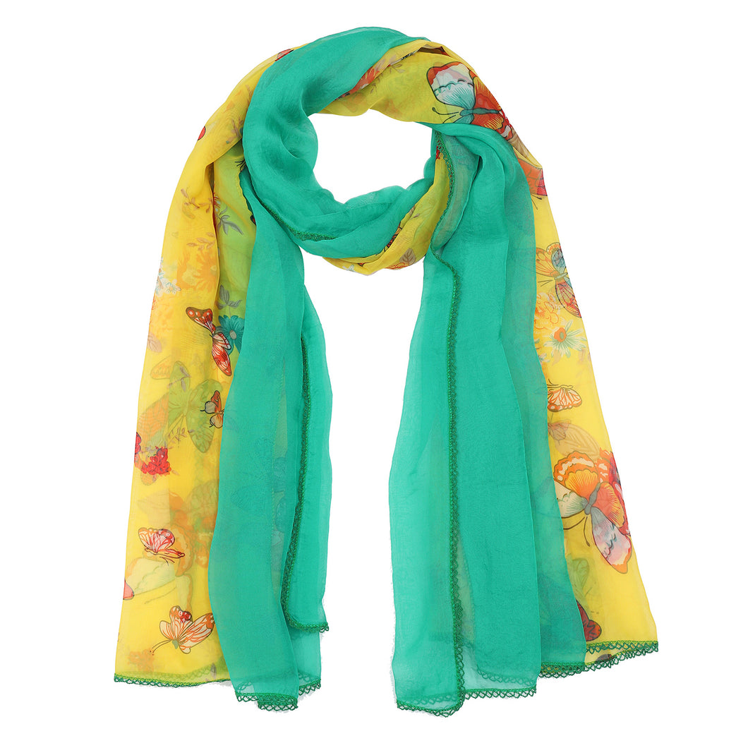 4460-07 WAMSOFT Women's Chiffon Scarf - Lightweight, Comfortable, and Versatile | Fashion Floral Print Scarf Wraps in Rich Colors