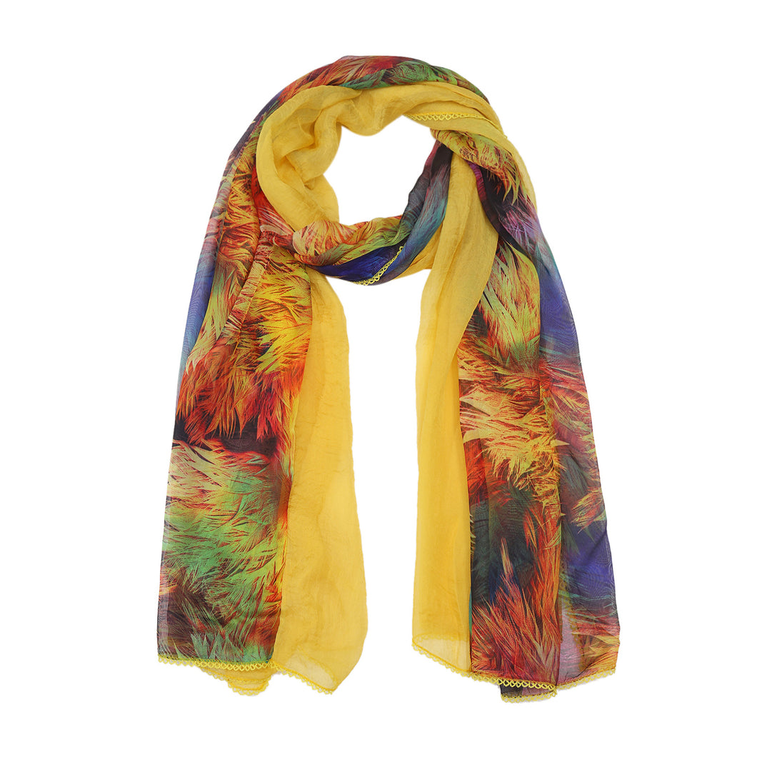 4460-04 WAMSOFT Women's Chiffon Scarf - Lightweight, Comfortable, and Versatile | Fashion Floral Print Scarf Wraps in Rich Colors
