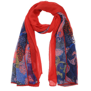 4460-08 WAMSOFT Women's Chiffon Scarf - Lightweight, Comfortable, and Versatile | Fashion Floral Print Scarf Wraps in Rich Colors