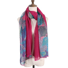 Load image into Gallery viewer, 4460-09 WAMSOFT Women&#39;s Chiffon Scarf - Lightweight, Comfortable, and Versatile | Fashion Floral Print Scarf Wraps in Rich Colors
