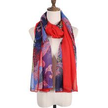 Load image into Gallery viewer, 4460-08 WAMSOFT Women&#39;s Chiffon Scarf - Lightweight, Comfortable, and Versatile | Fashion Floral Print Scarf Wraps in Rich Colors
