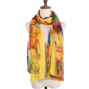 4460-04 WAMSOFT Women's Chiffon Scarf - Lightweight, Comfortable, and Versatile | Fashion Floral Print Scarf Wraps in Rich Colors