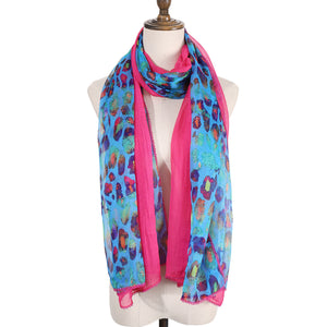 4460-05 WAMSOFT Women's Chiffon Scarf - Lightweight, Comfortable, and Versatile | Fashion Floral Print Scarf Wraps in Rich Colors