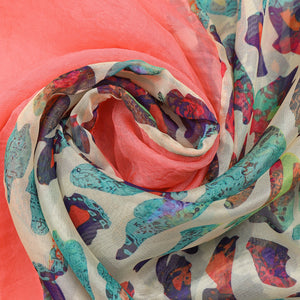 4460-06 WAMSOFT Women's Chiffon Scarf - Lightweight, Comfortable, and Versatile | Fashion Floral Print Scarf Wraps in Rich Colors