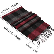 Load image into Gallery viewer, 1017314   CashSoft 100% Pure Wool Scarf, Thick Long Plaid Scarf Winter Tartan Scarves for Men Women
