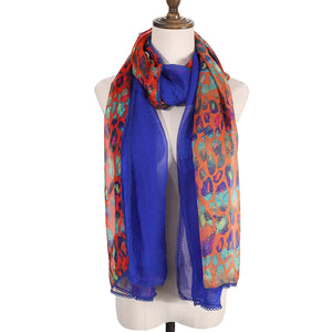 4460-15 WAMSOFT Women's Chiffon Scarf - Lightweight, Comfortable, and Versatile | Fashion Floral Print Scarf Wraps in Rich Colors