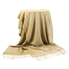 Load image into Gallery viewer, 4666-08 Woolly Mammoth Merino Wool Blanket - Large 55x83 inches, 1.5 lbs,Wool Fringed Knee Throw Blanket for Couch Bed Outdoor Travel,Light Yellow
