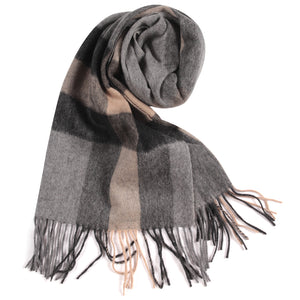 1017309   WAMSOFT 100% Pure Wool Scarf, Thick Long Plaid Scarf Winter Tartan Scarves for Men Women