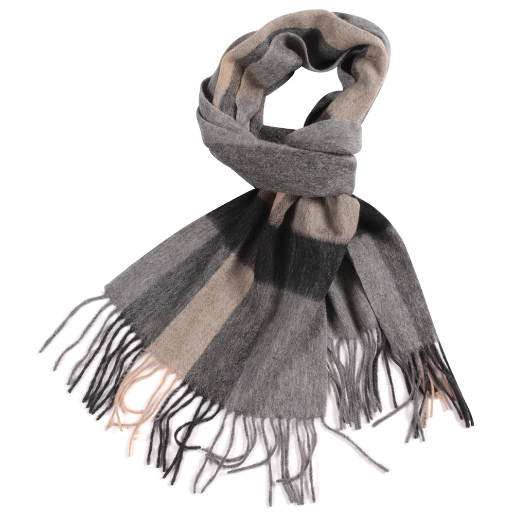 1017309   WAMSOFT 100% Pure Wool Scarf, Thick Long Plaid Scarf Winter Tartan Scarves for Men Women