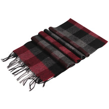 Load image into Gallery viewer, 1017314   WAMSOFT 100% Pure Wool Scarf, Thick Long Plaid Scarf Winter Tartan Scarves for Men Women
