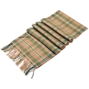 1161703   WAMSOFT Green 100% Wool Scarf, Thick Long Plaid Scarf,Winter scarves for women men