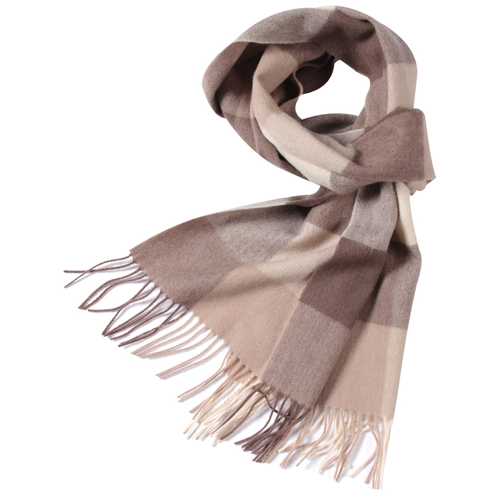 1214101   WAMSOFT 100% Pure Wool Scarf, Thick Long Plaid Scarf Winter Tartan Scarves for Men Women