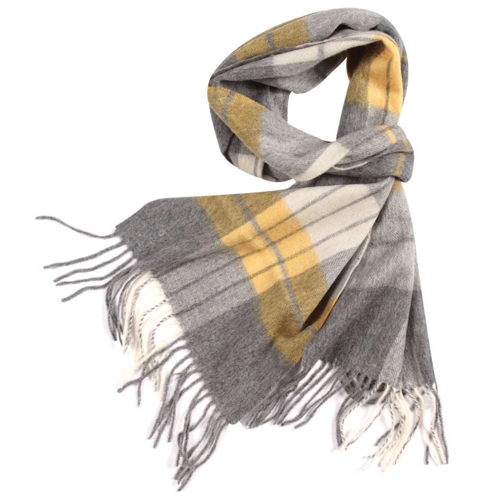 1216106 WAMSOFT 100% Pure Wool Scarf, Thick Long Plaid Scarf