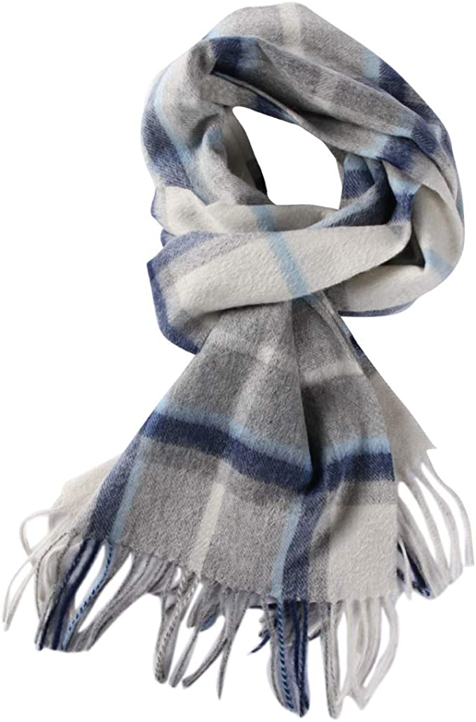 1216108   WAMSOFT 100% Pure Wool Scarf, Thick Long Plaid Scarf Winter Tartan Scarves for Men Women