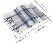 Load image into Gallery viewer, 1216108   WAMSOFT 100% Pure Wool Scarf, Thick Long Plaid Scarf Winter Tartan Scarves for Men Women
