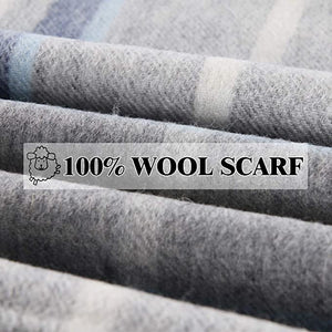 1216108   WAMSOFT 100% Pure Wool Scarf, Thick Long Plaid Scarf Winter Tartan Scarves for Men Women