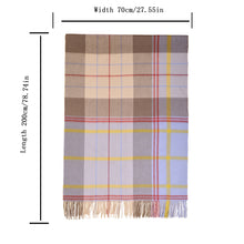 Load image into Gallery viewer, 2217-03 WAMSOFT 100% Wool Scarf,Long Plaid Blanket, blue &amp; brown
