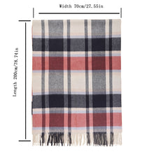 Load image into Gallery viewer, 2265-01 WAMSOFT 100% Wool Scarf,Long Plaid Chunky Scarf，black&amp;red Shawl
