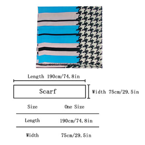 268602 WAMSOFT woman fashion scarf, 100% Luxury wool scarf, colorful houndstooth pattern, dual use for shawl and scarf,Half Dozen,Wholesale Packing