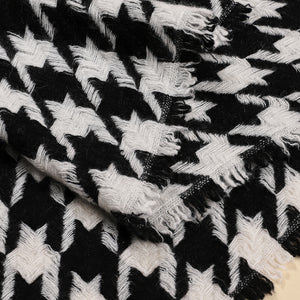 3918-01 WAMSOFT Luxury cashmere scarf,  women‘s Premium cashmere Scarves,Black white houndstooth