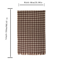 Load image into Gallery viewer, 3991-05 WAMSOFT Women&#39;s Scarf Warm Plaid Long Large Scarf, Cold Winter Wraps,Shawls ,Brown &amp; Grape kiss
