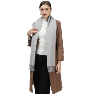 886410 WAMSOFT Women's 100% Cashmere Scarf ,Lightweight cashmere scarf, Solid grey cashmere Scarf