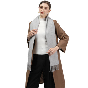 886410 WAMSOFT Women's 100% Cashmere Scarf ,Lightweight cashmere scarf, Solid grey cashmere Scarf