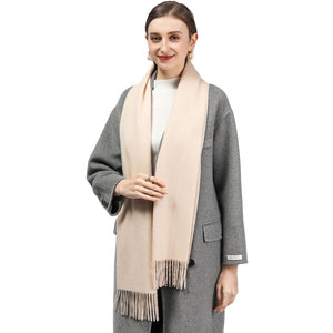 886411 WAMSOFT Beige cashmere scarf for Women, Cream cashmere scarf