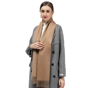 886413 WAMSOFT Luxury cashmere scarf, Solid Color women‘s cashmere Scarves,Brown color/Tan color