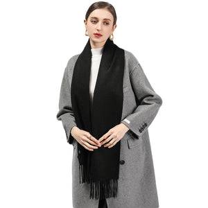 886414 WAMSOFT Women's 100% Pure Cashmere Scarf womens , Cashmere Scarf,Solid Black